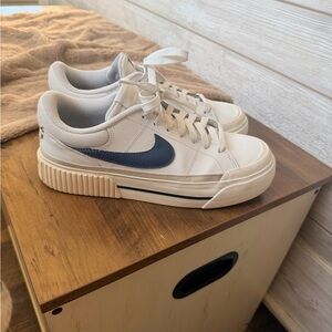 Nike White and Navy Sneakers